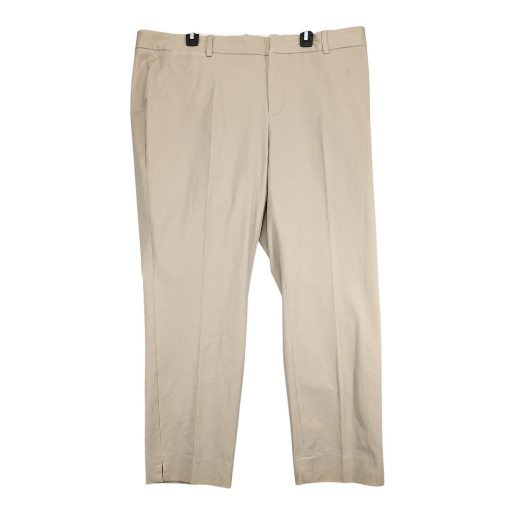 NWT Crown &‎ Ivy Cary Khaki Dress Pants Womens 20W 42x28 Slim Stretch Career